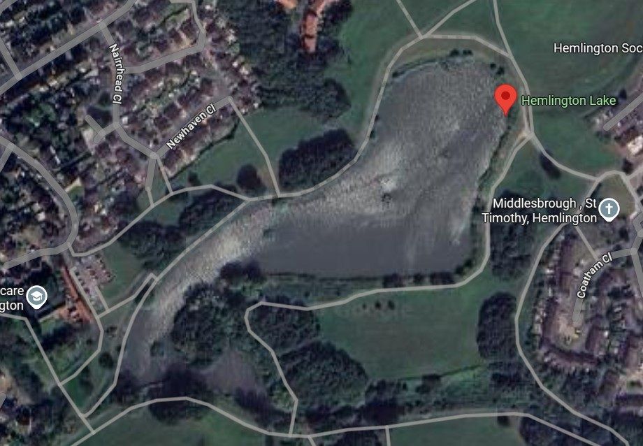 Hemlington Lake from above